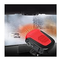 Car Heater, 12 V 150W 2 in 1 Portable Window Defrost Defogger Demister, Fast Heating Auto Heater Plug in Cigarette Lighter, Car Heating Cooling Fan for Cars, SUVs, Trucks (Red)