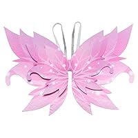 TiaoBug Kids Girls Fairy Wings Light up Butterfly Wings LED Angel Wings for Halloween Cosplay Costume Fancy Dress Type A Pink One Size