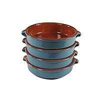 Mediterranean Blue Terra Cotta Cazuelas, Round - 4.5 Inch (4 Dishes)