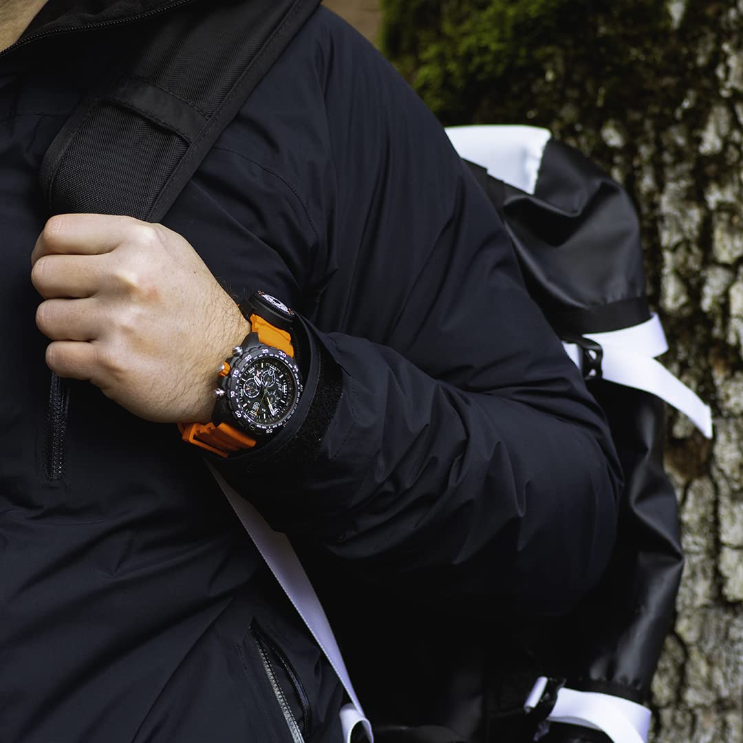 Luminox Bear Grylls Survival XB.3749 Mens Watch 45mm - Military Watch in Orange/Black Date Function Chronograph Compass 300m Water Resistant Sapphire Glass