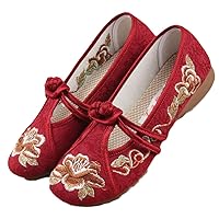 Women's Hanfu Embroidered Shoe Women Antique Soft Bottom Comfortable Round Head National Style Non-Slip Shoe