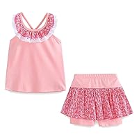 Mud Kingdom Girls Summer Outfit 2 Piece Skirt Set Shorts Set 9 Months-9 Years