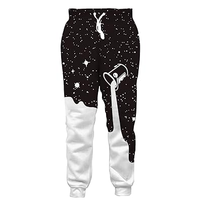 80s Outfit for Women 3D Joggers Pants Funny Graphic Sweatpants Unisex  Casual Mens Sweatpants Sport Track Pants Baggy A Colorful Geometric X-Large