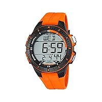 Calypso Unisex Digital Watch with LCD Dial Digital Display and Orange Plastic Strap K5607/1