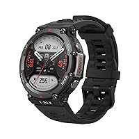Amazfit T-Rex 2 Smart Watch for Men, Dual-Band & 6 Satellite Positioning, 24-Day Battery Life, Ultra-Low Temperature Operation, Rugged Outdoor GPS Military Watch, Black(Renewed)