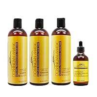 Dominican Magic Hair Follicle Anti-Aging Shampoo & Conditioner & Smoothing Balm & Scalp Drop 4.4oz 