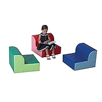 Children's Factory Library Trio Cozy Kids Chairs, Toddler Flexible Seating Classroom Furniture for Preschool or Daycare, 3-Pack