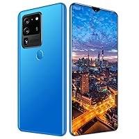 Unlocked Android Smartphone, 6.8”HD Display, Quad Rear Camera System, 4800mAh Battery,Face ID (Blue)