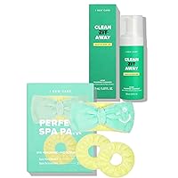 I DEW CARE Acne Foaming Cleanser - Clean Zit Away, 5.07 fl oz. + Face Wash Headband & Scrunchie Set - Perfect Spa Pair, 1 Count Bundle