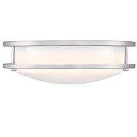 Westinghouse Lighting 6112300 Lauderdale Transitional One-Light, 11 Inch 19 Watt Dimmable LED Indoor Flush Mount Fixture Brushed Nickel Finish, White Frosted Shade