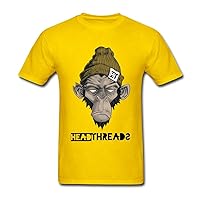 Men's Poor monkey Short Sleeve T-shirts XL Yellow