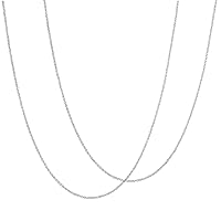 KISPER Silver Diamond Cut Cable Link Chain Necklace – Thin, Dainty, 925 Sterling Silver Jewelry for Women & Men with Lobster Clasp – Made in Italy, 18