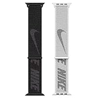 2 Pack Nylon Sport Band Compatible with Apple Watch Band 38mm 40mm 41mm 42mm 44m 45mm Replacement Women Mens, Sport Braided Woven Loop Elastic Velcro Strap for iWatch Series SE 7/6/5/4/3/2/1