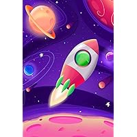 Double Sided Kids Galactic Rocket Space-Themed Notebook with Rocket Flip Book Animation | Astronomy Facts & Space Jokes | 140 pages of inspiration