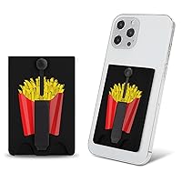 French Fries Cell Phone Card Holder for Phone Case Stick On Card Wallet Sleeve Phone Pocket for Back of Phone