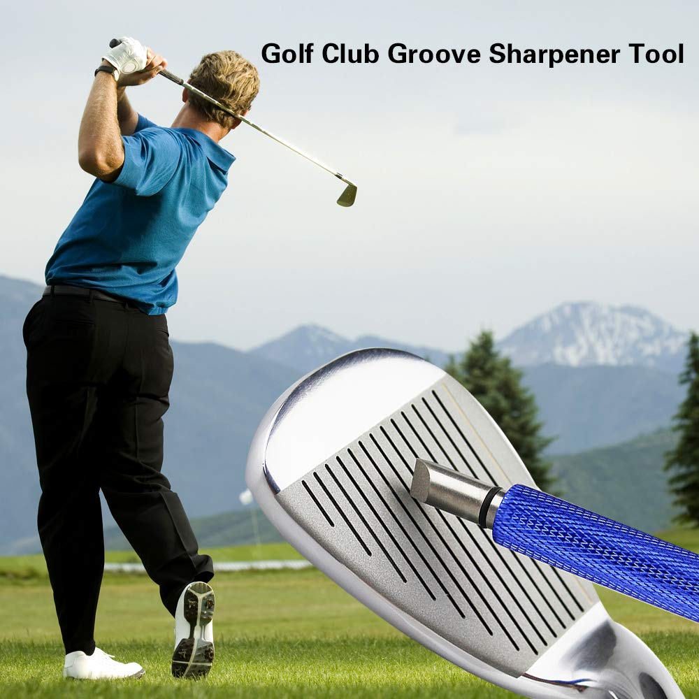 Groove Sharpener,Golf Groove Sharpener,Golf Club Groove Sharpener,Club Sharpener,Groove Sharpening Tool - Generate Optimal Backspin - Suitable for U & V-Grooves（Blue）
