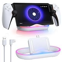 Charging Dock Station for Playstation Portal, Charger Stand for Ps Portal with RGB Light and USB C Charging Cable, Handheld Stand Holder for Playstation Portal