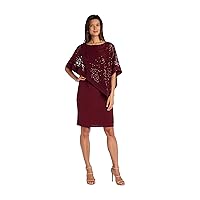 R&M Richards Womens Sequined Lace Party Dress