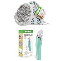 haakaa Silicone Shampoo Brush&Electric Baby Nasal Aspirator Set-Soft Cradle Cap Brush CombISafe Nose Cleaner