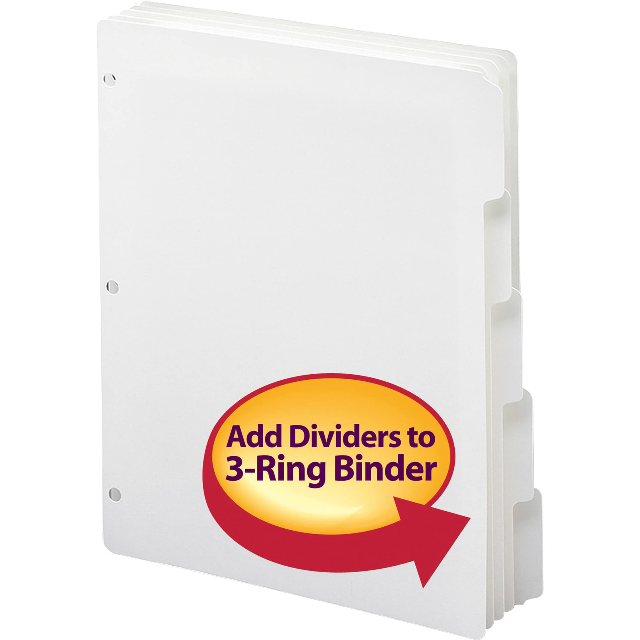 Smead Three-Ring Binder Index Dividers, 1/5-Cut Tabs, Letter Size, White, 100 Dividers (89415)