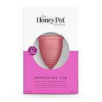 The Honey Pot Company - Menstrual Cup - 12 Hour Reusable Protection for Periods - Natural Feminine Hygiene Products - Hypoallergenic & Flexible Medical-Grade Silicone - Feminine Care - Size 1
