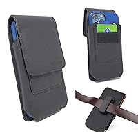 Vertical Leather Carrying Case Clip Holster for Nokia G310, G300, G400 5G, G100, X100,8 V / 8.3 5G, Black Leather Swivel Belt Clip Holster (Fit Protective Cover Case on)