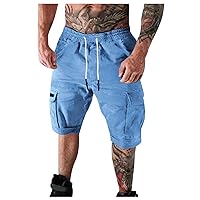 Cargo Shorts for Men Summer Casual Outdoors Casual Patchwork Pockets Overalls Sport Tooling Shorts Pants