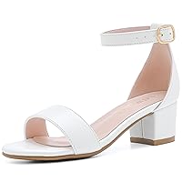 Girls Heels Sandal Open Toe Ankle Strap Dress Shoes for Little Big Kids in Wedding Party High Block Chunky Pump Shoes