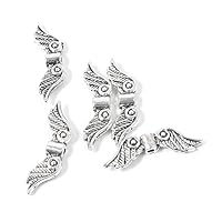 50 pcs 20mm Angel Wing Spacer Metal Beads DIY for Bracelets Necklace Silver