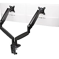 Kensington Dual Monitor Mount with Vesa Mount, Adjustable Gas Spring Dual Monitor Arm, SmartFit® One-Touch C-Clamp Monitor Stand for 2 Monitors Up to 34 Inches, 19.8lbs - Black (K59601WW)