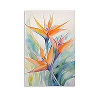 Single Hanging Picture Bird of Paradise Watercolor Painting in The Style O 9d83a1c3 Wall Art Un-Framed Decorative Paintings Unframe-style 12x18inch(30x45cm)