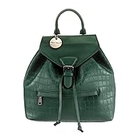 Alex Max Eliza Croco Embossed Vegan Leather Large Day Backpack (Green)