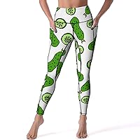 Cucumber Yoga Pants for Women Tummy Control Workout Running Yoga Leggings