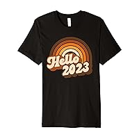 Goodbye 2022 Hello 2023, Retro Vintage Happy New Year 2023 Premium T-Shirt