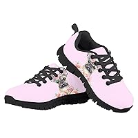 Kids Running Shoes Breathable Girls Boys Tennis Shoes Athletic Lightweight Sports Walking Shoes Black Sole
