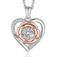MomentWish Locket Necklace with Photo, Heart Necklace for Women, D Color VVS1 Moissanite 925 Sterling Silver Heart Necklace Birthday Gift for Her Girls