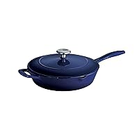 Tramontina Enameled Cast Iron Covered Skillet Gradated Cobalt 10-Inch, 80131/067DS