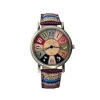 Watches for Women with Multicolour Rainbow Pattern Single Hand Watch