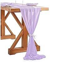 Light Purple Chiffon Table Runner 27x120 Inches Rustic Table Runners for Romantic Bridal Shower Birthday Party Wedding Reception Decor