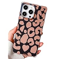 BANAILOA Compatible with iPhone 13 Pro Square Phone Case,Luxury Plating Leopard Cute Case for Women Slim Protective Hard PC Girly Cover for 13 Pro - 6.1 inch (Black)