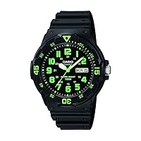 Casio - MRW-200H-3B - Casual - Men's Watch - Analogue Quartz - Black Dial - Black Resin Strap, Black/Black, Sportswear
