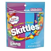 SKITTLES Wild Berry & Tropical Mash Up Summer Chewy Candy, Grab N Go, 9 Oz Resealable Bag ( 8 Count )