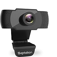 Septekon 1080P HD Webcam with Microphone, Streaming Computer Web Camera for Laptop/Desktop/Mac/TV, USB PC Cam for Video Calling, Conferencing, Gaming