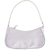 Concept One Playboy Shoulder Bag, Women's Purse Handbag with Rhinestone Carry Strap and Bunny Logo