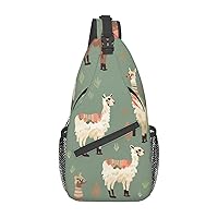 Alpaca Print Sling Bag Shoulder Sling Backpack Travel Hiking Chest Bag For Men Women