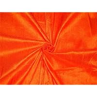 100% Pure Silk Dupioni Fabric Bright Orange 54
