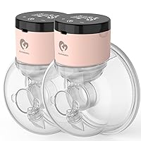 Bellababy Wearable Breast Pumps Hands Free,Low Noise and Pain Free,Touch Screen,4 Modes 9 Levels of Suction,Fewer Parts to Clean.(Pink Dual 24mm)