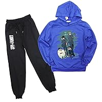 Novelty Spy x Family Hooded Tops Set Comfy Pullover Sweatshirts with Hood-Cute Cartoon Hoodie with Jogging Pants Set