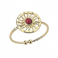 Stainless Steel Rings for Women Decoration Gold Color Accessories Vintage Jewelry Adjustable Open Sun Flower Ring Gift