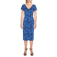 JS Collections Womens Lace Short Sleeves Sheath Dress